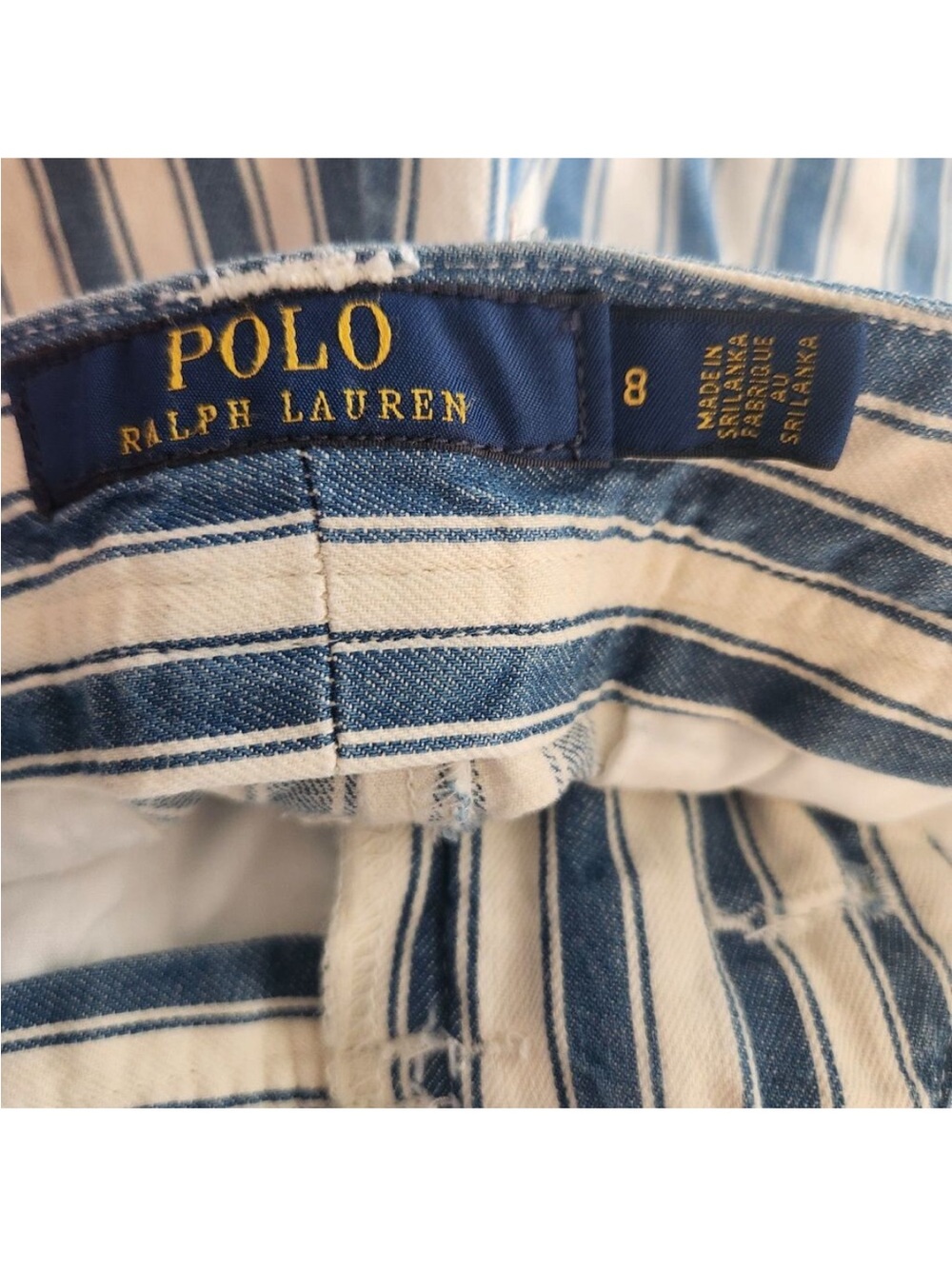 Polo Ralph Lauren Striped Blue and White Women’s Casual Shorts - Picture 3 of 7